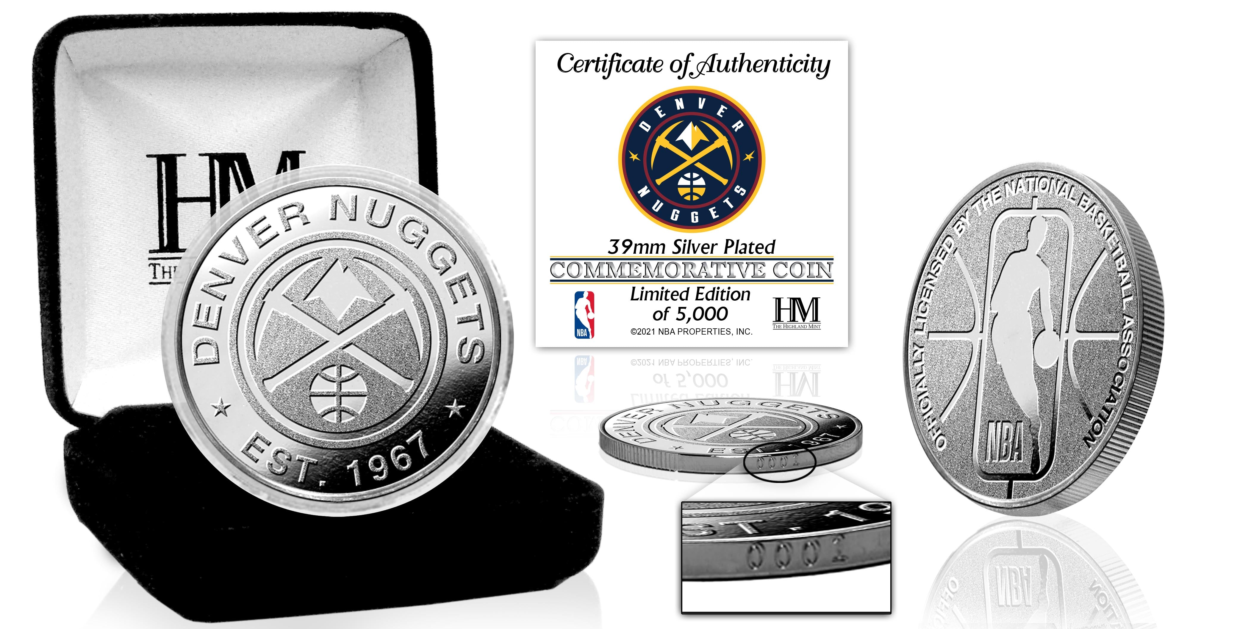 Denver Nuggets Silver Mint Coin - Sports Collectibles, Sports Memorabilia, Sports Fan Shop, Sports Gifts
