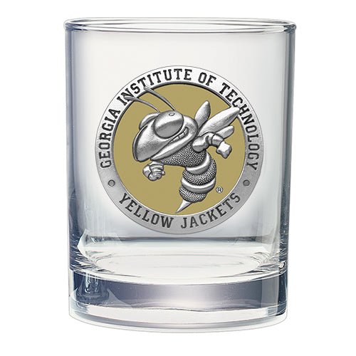 Georgia Tech Buzz Logo Double Old Fashioned Glass - Sports Gifts, Sports Memorabilia, Sports Collectibles, Fan Shop