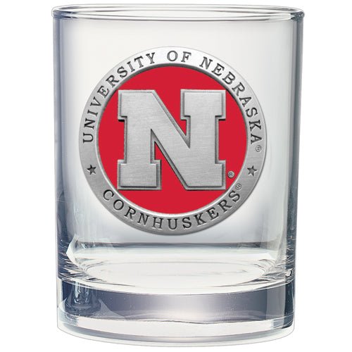 University of Nebraska Double Old Fashioned Glass - Sports Gifts, Sports Memorabilia, Sports Collectibles, Fan Shop