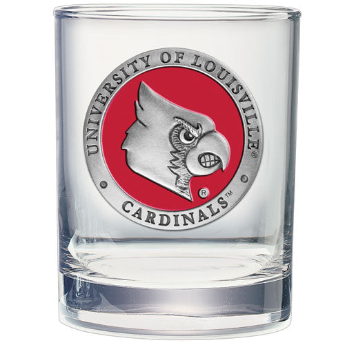 University of Louisville Double Old Fashioned Glass - Sports Collectibles, Sports Memorabilia, Sports Fan Shop, Sports Gifts