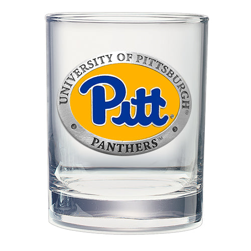 University of Pittsburgh Double Old Fashioned Glass - Sports Collectibles, Sports Memorabilia, Sports Fan Shop, Sports Gifts