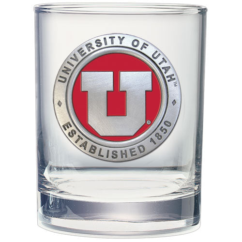 University of Utah Double Old Fashioned Glass - Sports Collectibles, Sports Memorabilia, Sports Fan Shop, Sports Gifts