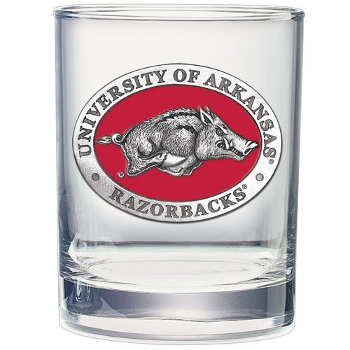 University of Arkansas Double Old Fashioned Glass - Sports Gifts, Sports Memorabilia, Sports Collectibles, Fan Shop
