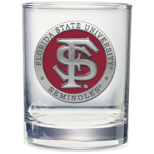Florida State University FS Logo Double Old Fashioned Glass - Sports Gifts, Sports Memorabilia, Sports Collectibles, Fan Shop
