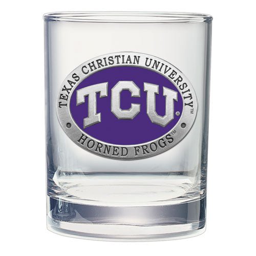 Texas Christian University Double Old Fashioned Glass - Sports Gifts, Sports Memorabilia, Sports Collectibles, Fan Shop