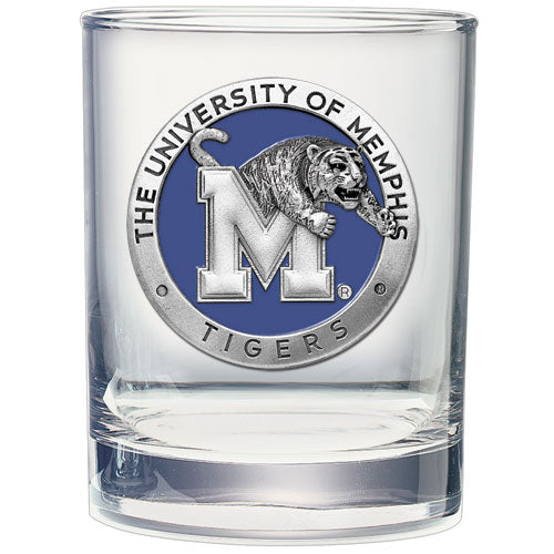 University of Memphis Double Old Fashioned Glass - Sports Collectibles, Sports Memorabilia, Sports Fan Shop, Sports Gifts