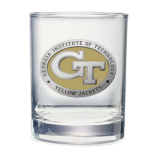 Georgia Tech GT Logo Double Old Fashioned Glass - Sports Collectibles, Sports Memorabilia, Sports Fan Shop, Sports Gifts