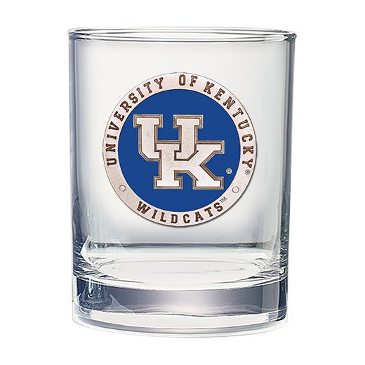 University of Kentucky UK Logo Double Old Fashioned Glass - Sports Gifts, Sports Memorabilia, Sports Collectibles, Fan Shop