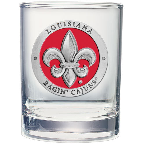 The University of Louisiana At Lafayette Double Old Fashioned Glass - Sports Collectibles, Sports Memorabilia, Sports Fan Shop, Sports Gifts