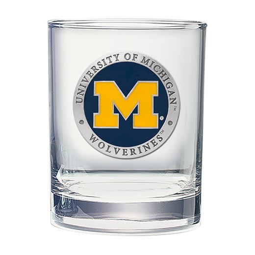 University of Michigan Double Old Fashioned Glass - Sports Gifts, Sports Memorabilia, Sports Collectibles, Fan Shop