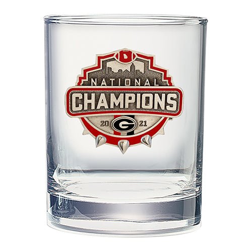 2021 Georgia Official Champion Logo Double Old Fashioned Glass - Sports Gifts, Sports Memorabilia, Sports Collectibles, Fan Shop