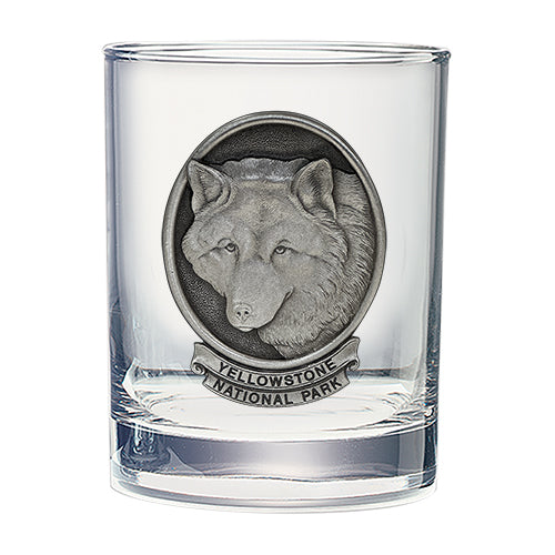 Wolf Yellowstone National Park Double Old Fashioned Glass - Sports Collectibles, Sports Memorabilia, Sports Fan Shop, Sports Gifts
