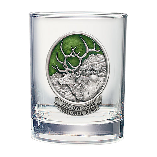 Elk Yellowstone National Park Double Old Fashioned Glass - Sports Collectibles, Sports Memorabilia, Sports Fan Shop, Sports Gifts