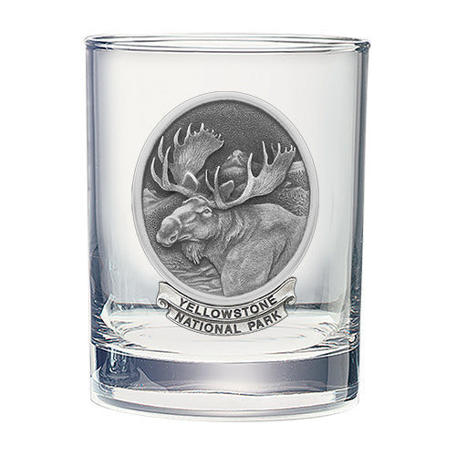 Moose Yellowstone National Park Double Old Fashioned Glass - Sports Collectibles, Sports Memorabilia, Sports Fan Shop, Sports Gifts