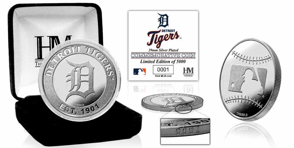 Detroit Tigers Silver Coin - Sports Collectibles, Sports Memorabilia, Sports Fan Shop, Sports Gifts