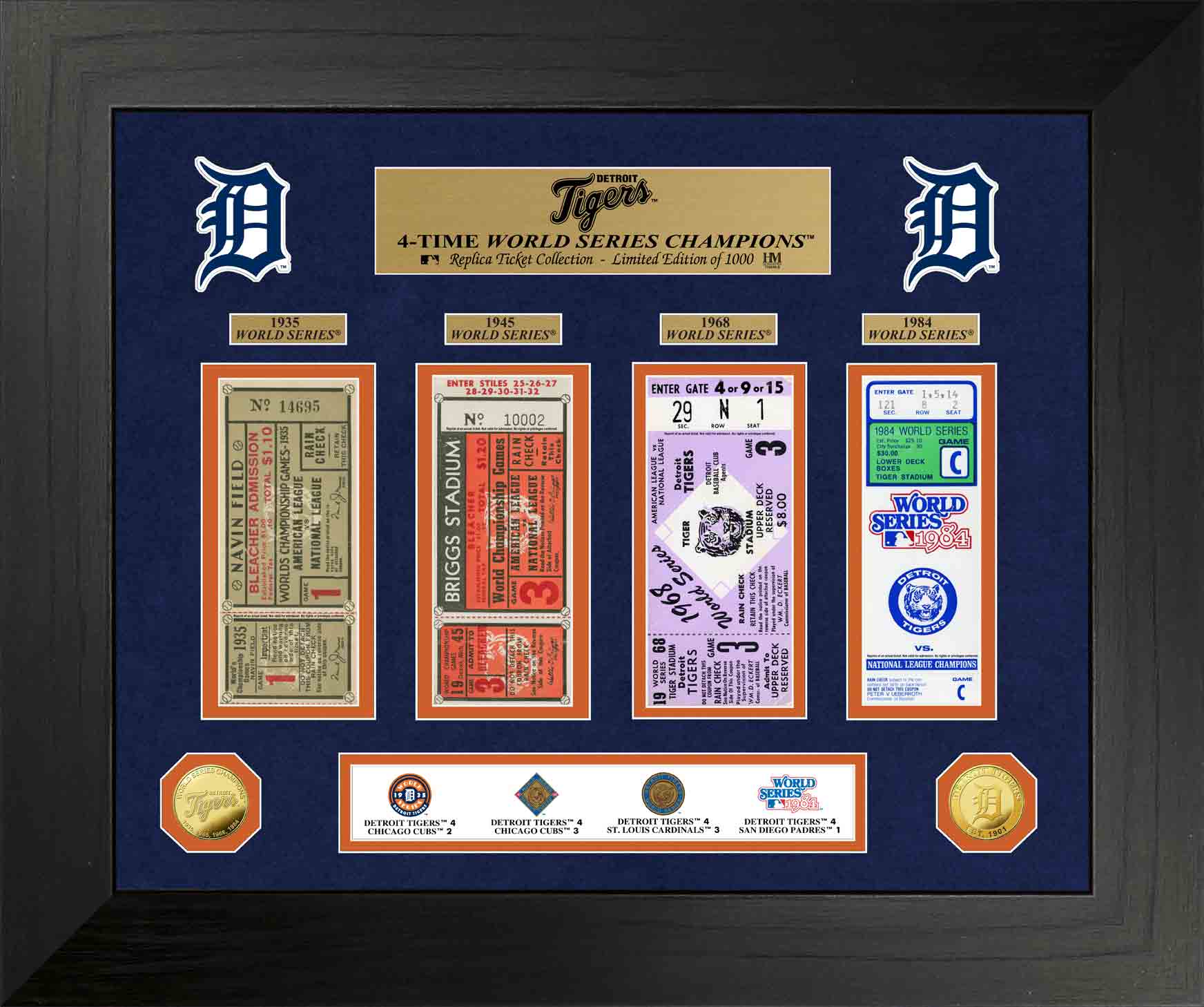 Detroit Tigers World Series Deluxe Gold Coin & Ticket Collection - Sports Collectibles, Sports Memorabilia, Sports Fan Shop, Sports Gifts
