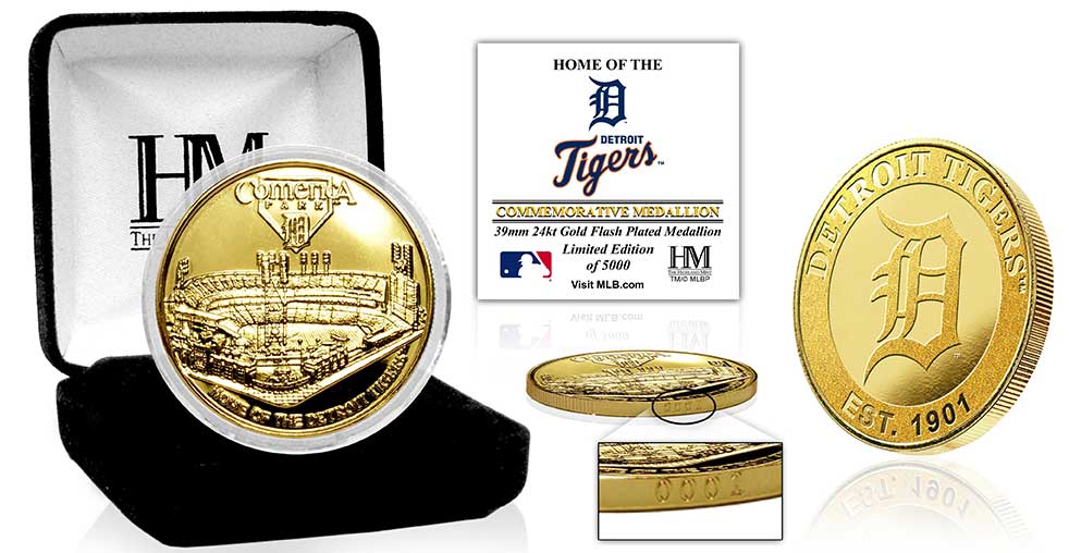 Detroit Tigers Stadium Gold Mint Coin - Sports Collectibles, Sports Memorabilia, Sports Fan Shop, Sports Gifts