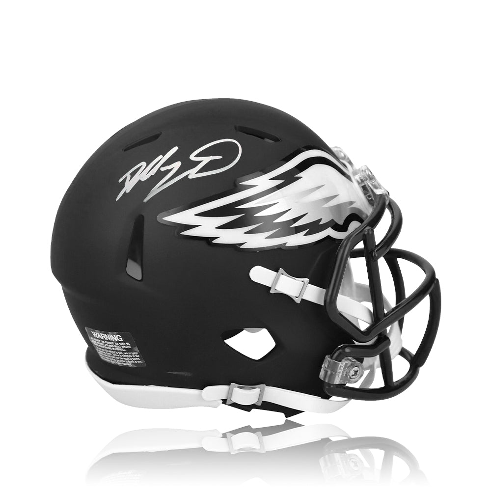 Dallas Goedert Philadelphia Eagles Autographed Alternate Black Speed Mini-Helmet - Sports Collectibles, Sports Memorabilia, Sports Fan Shop, Sports Gifts
