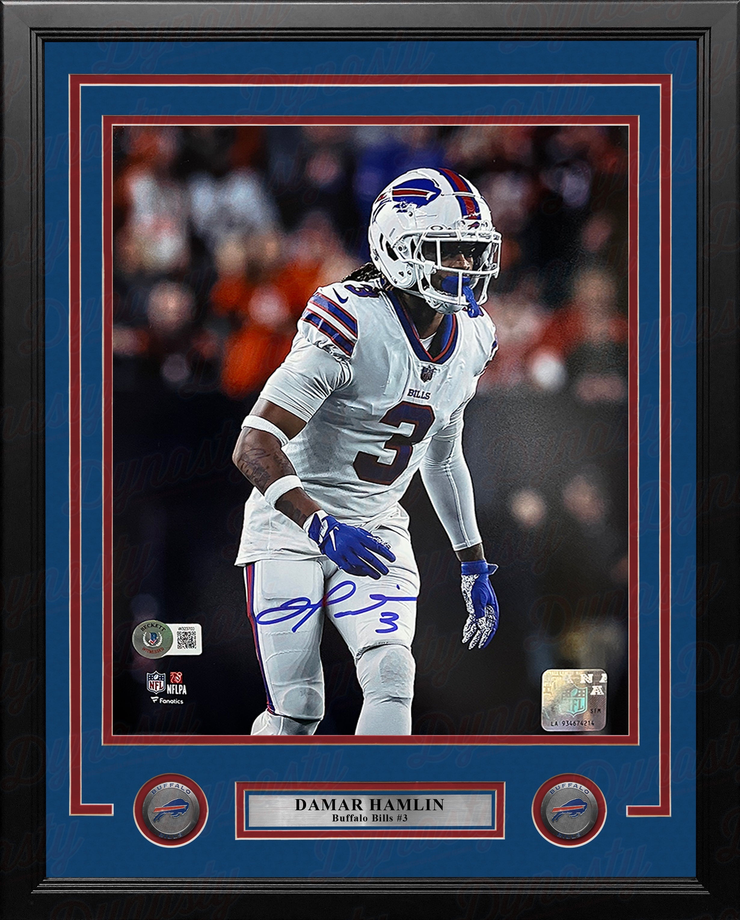 Damar Hamlin in Action Buffalo Bills Autographed 16" x 20" Framed Football Photo - Sports Collectibles, Sports Memorabilia, Sports Fan Shop, Sports Gifts