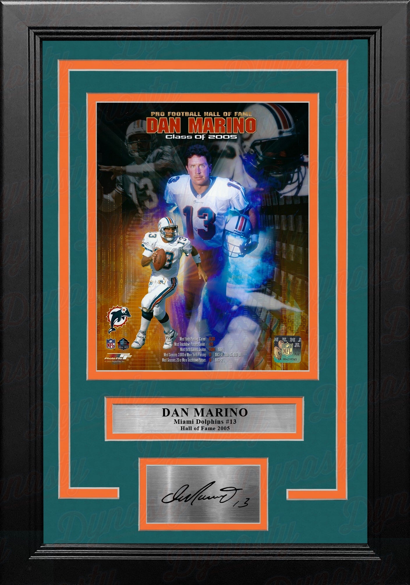Dan Marino Miami Dolphins 8x10 Framed Hall of Fame Collage Football Photo with Engraved Autograph - Sports Collectibles, Sports Memorabilia, Sports Fan Shop, Sports Gifts
