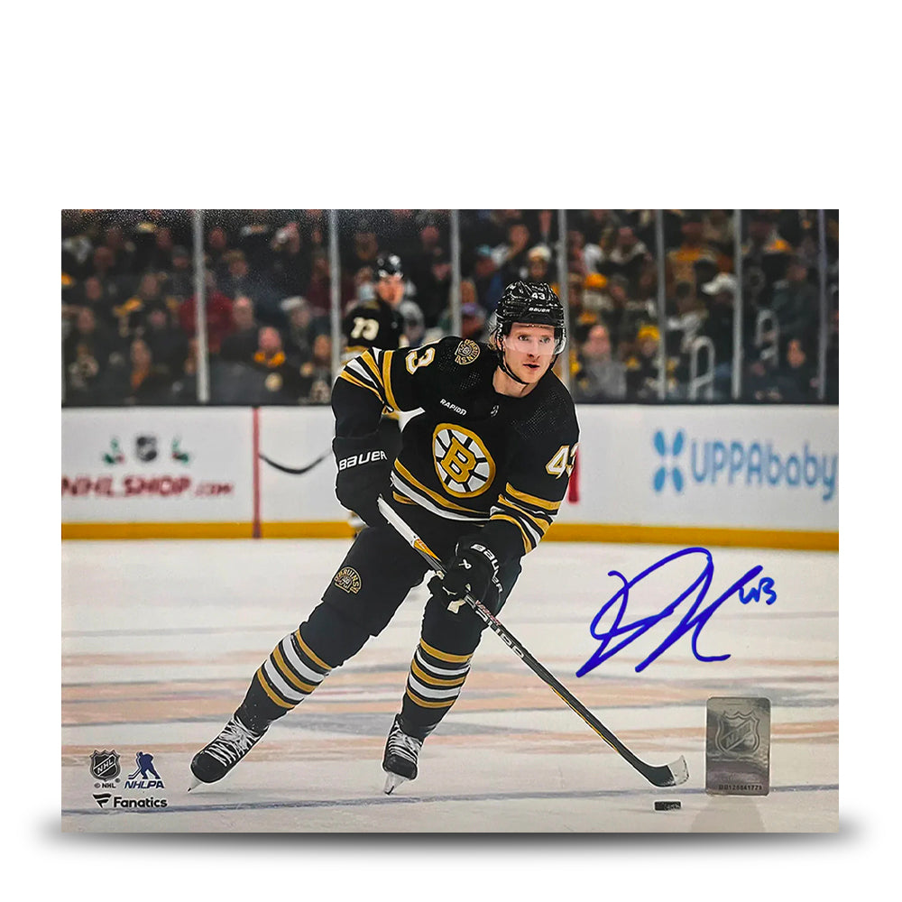 Danton Heinen in Action Boston Bruins Autographed 8" x 10" Hockey Photo - Sports Collectibles, Sports Memorabilia, Sports Fan Shop, Sports Gifts