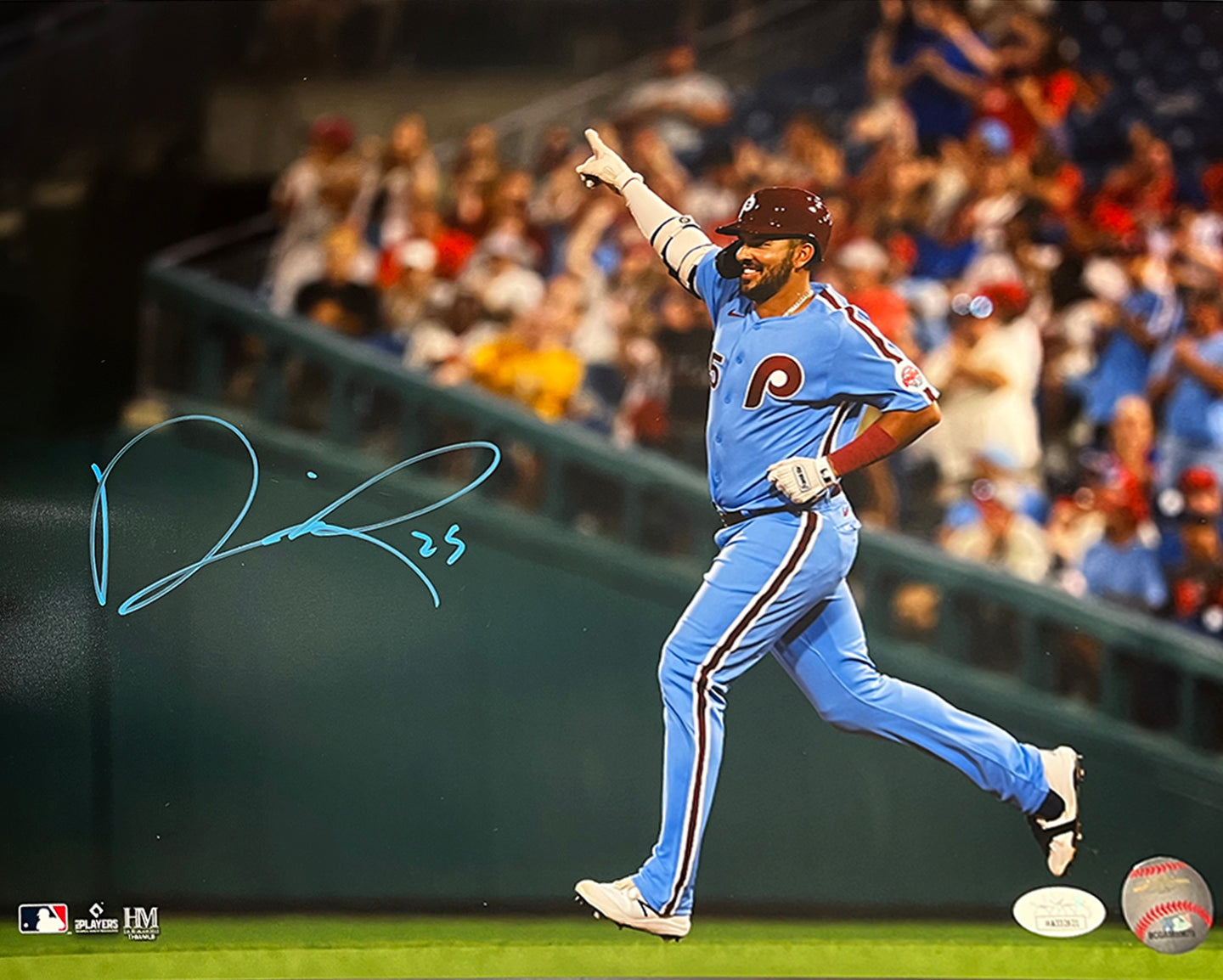 Darick Hall Runs The Bases Philadelphia Phillies Autographed Baseball Photo - Sports Collectibles, Sports Memorabilia, Sports Fan Shop, Sports Gifts