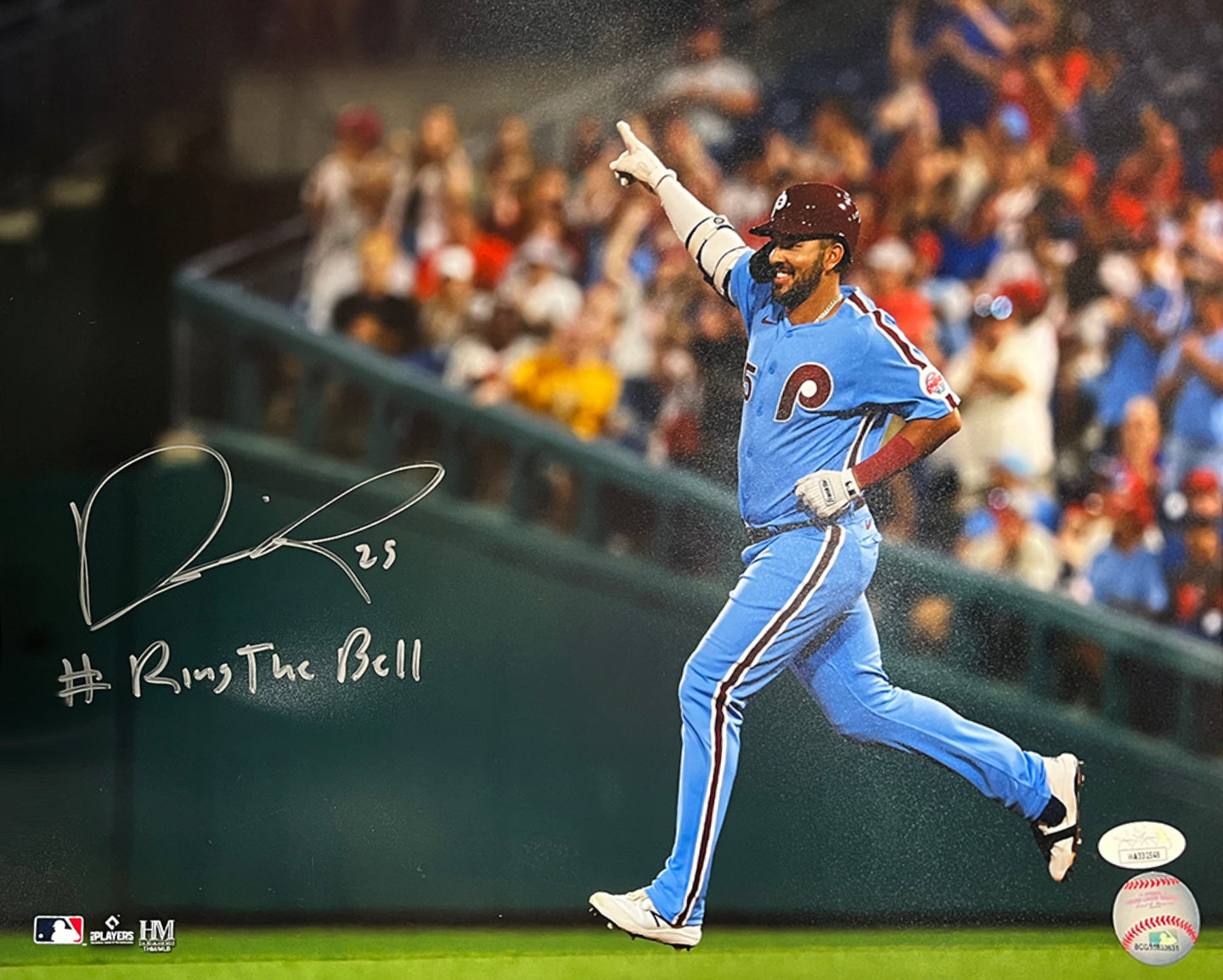 Darick Hall Runs The Bases Philadelphia Phillies Autographed Baseball Photo - Sports Collectibles, Sports Memorabilia, Sports Fan Shop, Sports Gifts