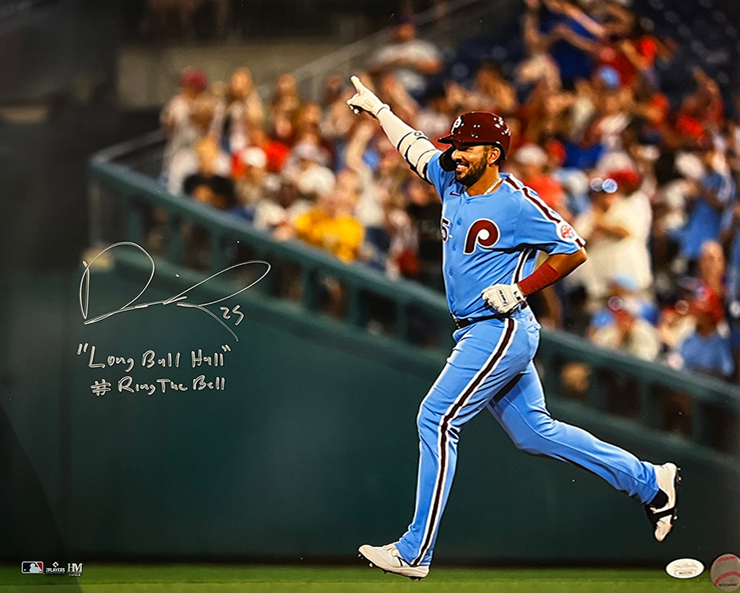 Darick Hall Runs The Bases Philadelphia Phillies Autographed Baseball Photo - Sports Collectibles, Sports Memorabilia, Sports Fan Shop, Sports Gifts