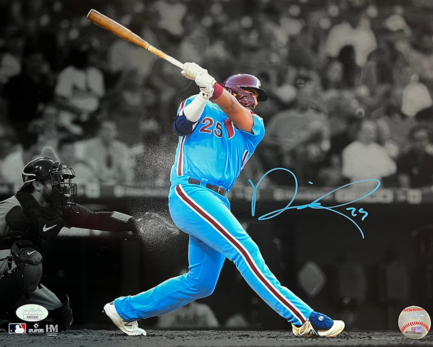 Darick Hall First Home Run Philadelphia Phillies Autographed Baseball Photo - Sports Collectibles, Sports Memorabilia, Sports Fan Shop, Sports Gifts