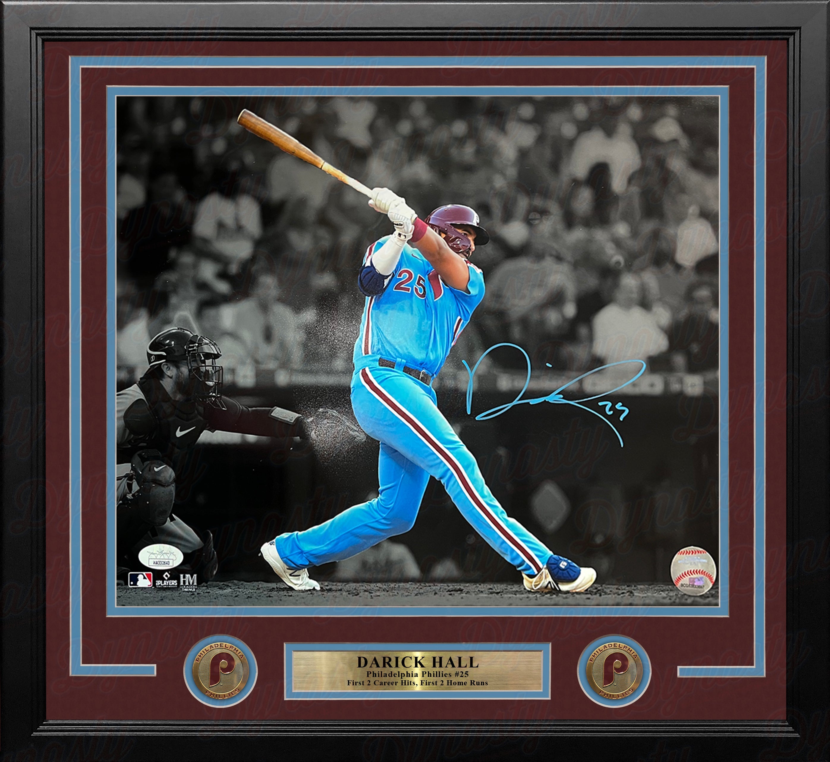 Darick Hall First Home Run Philadelphia Phillies Autographed Framed Baseball Photo - Sports Collectibles, Sports Memorabilia, Sports Fan Shop, Sports Gifts