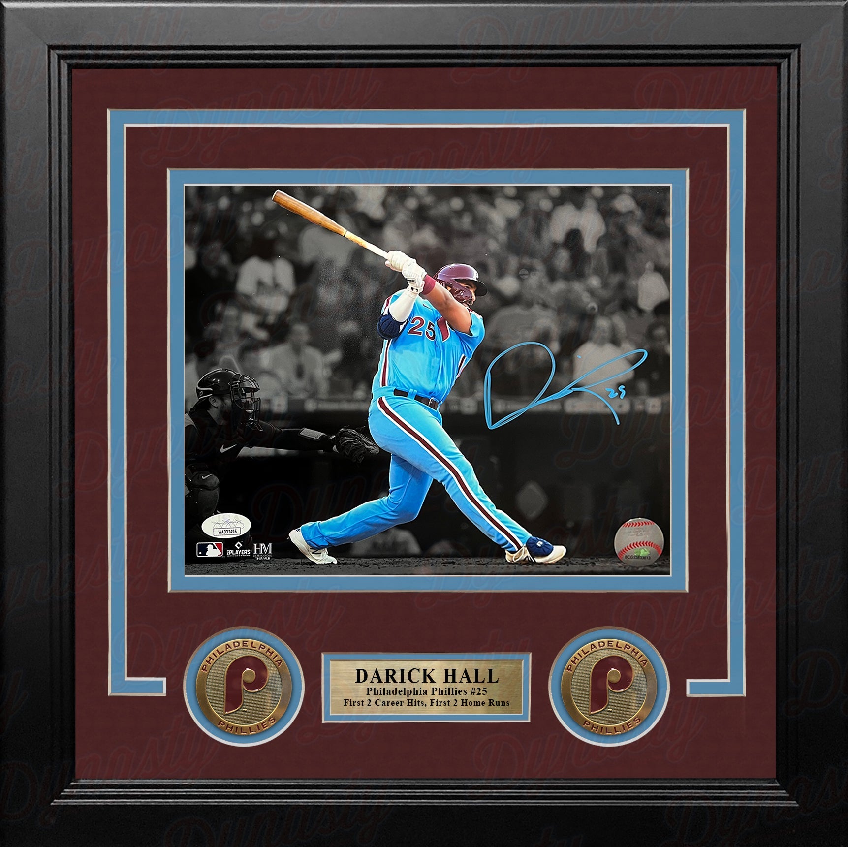 Darick Hall First Home Run Philadelphia Phillies Autographed Framed Baseball Photo - Sports Collectibles, Sports Memorabilia, Sports Fan Shop, Sports Gifts