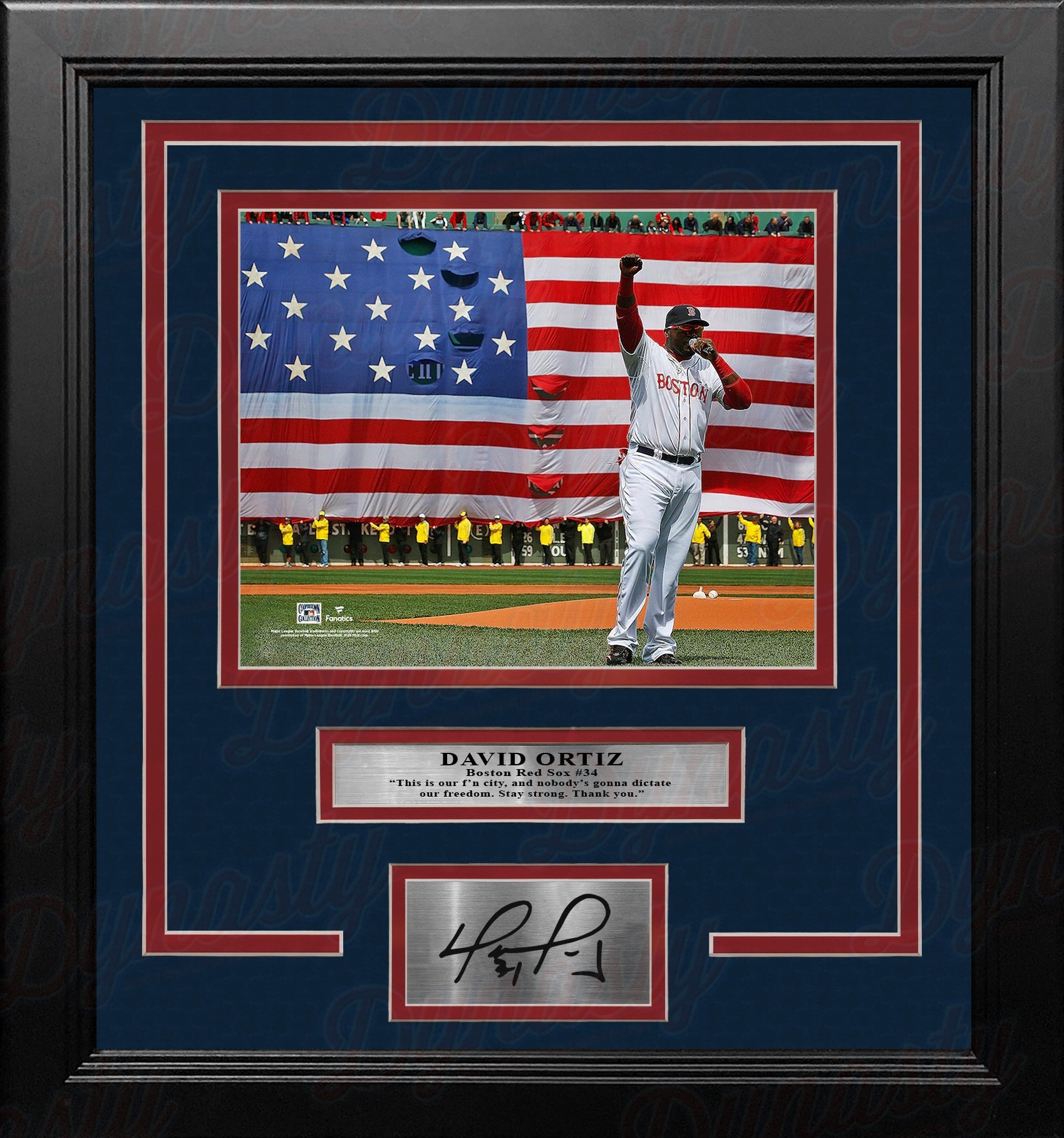 David Ortiz 2013 This is Our City Speech Boston Red Sox 8x10 Framed Photo with Engraved Autograph - Sports Collectibles, Sports Memorabilia, Sports Fan Shop, Sports Gifts