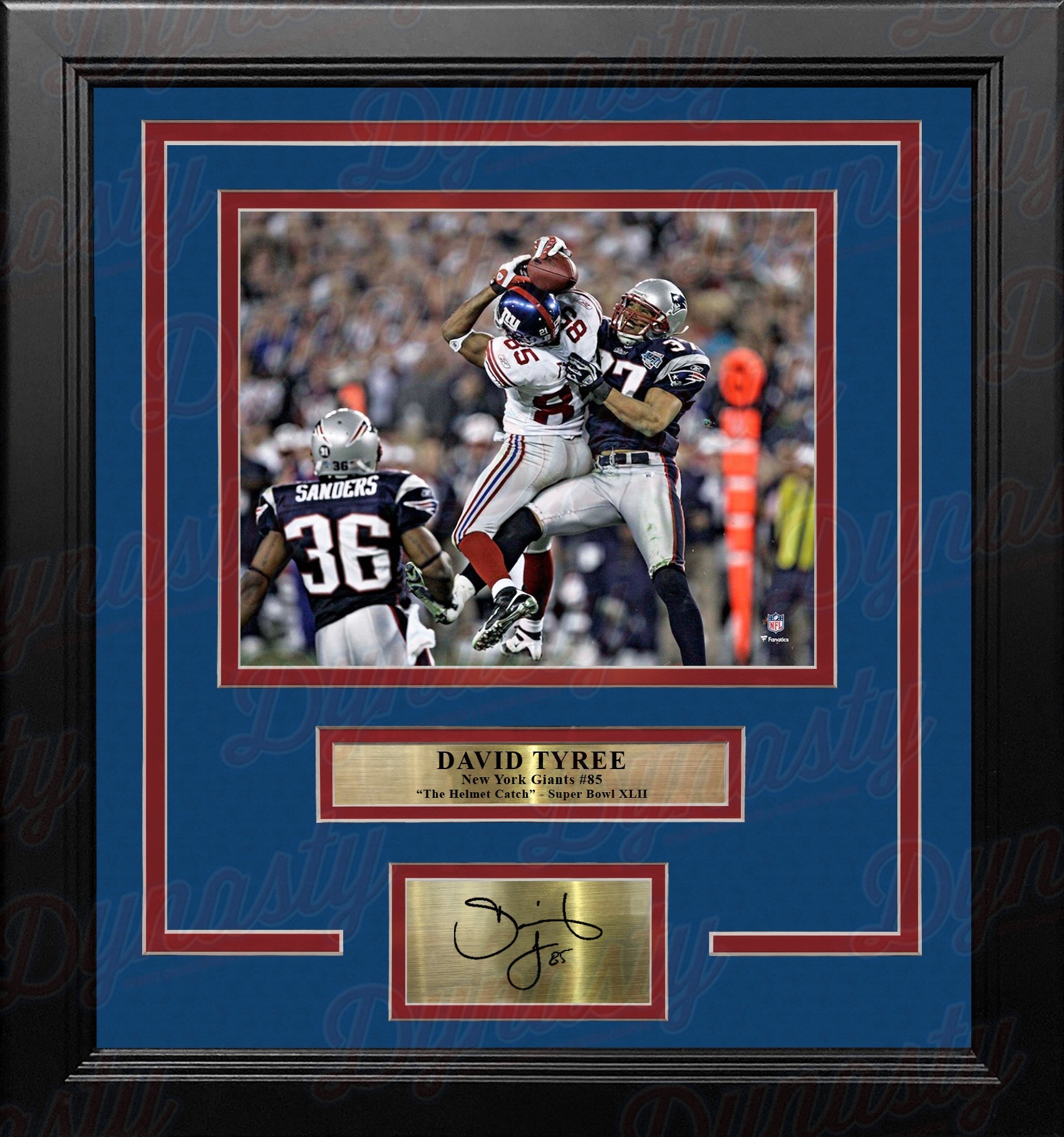 David Tyree Super Bowl XLII Helmet Catch New York Giants 8x10 Framed Photo with Engraved Autograph - Sports Collectibles, Sports Memorabilia, Sports Fan Shop, Sports Gifts