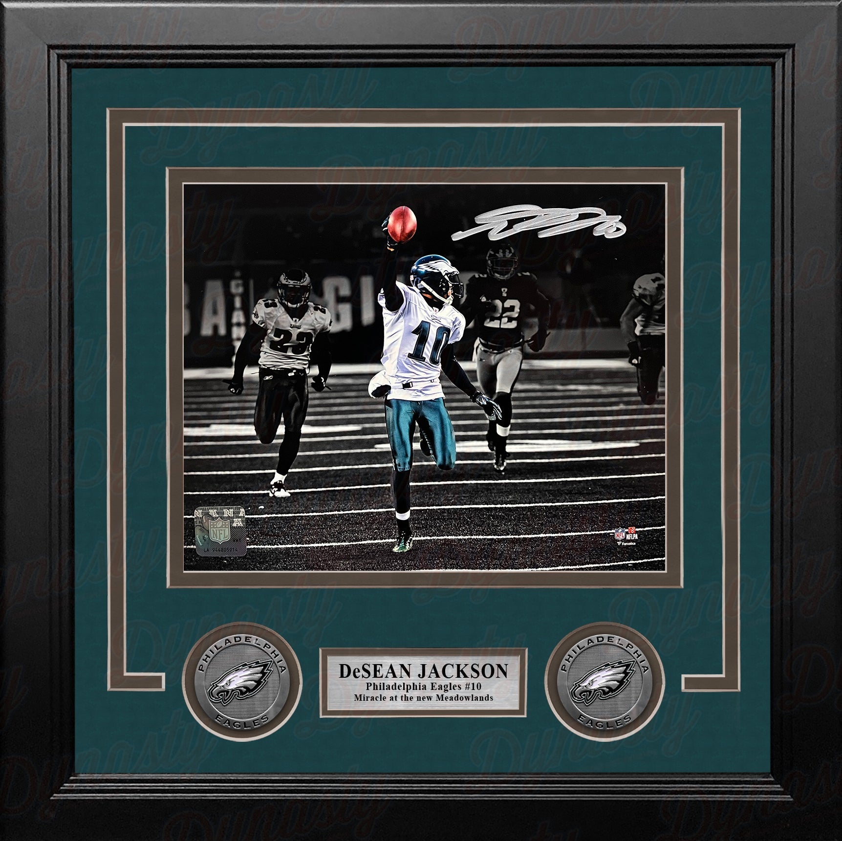 DeSean Jackson Miracle at the New Meadowlands Philadelphia Eagles Autographed 8" x 10" Framed Photo - Sports Gifts, Sports Memorabilia, Sports Collectibles, Fan Shop