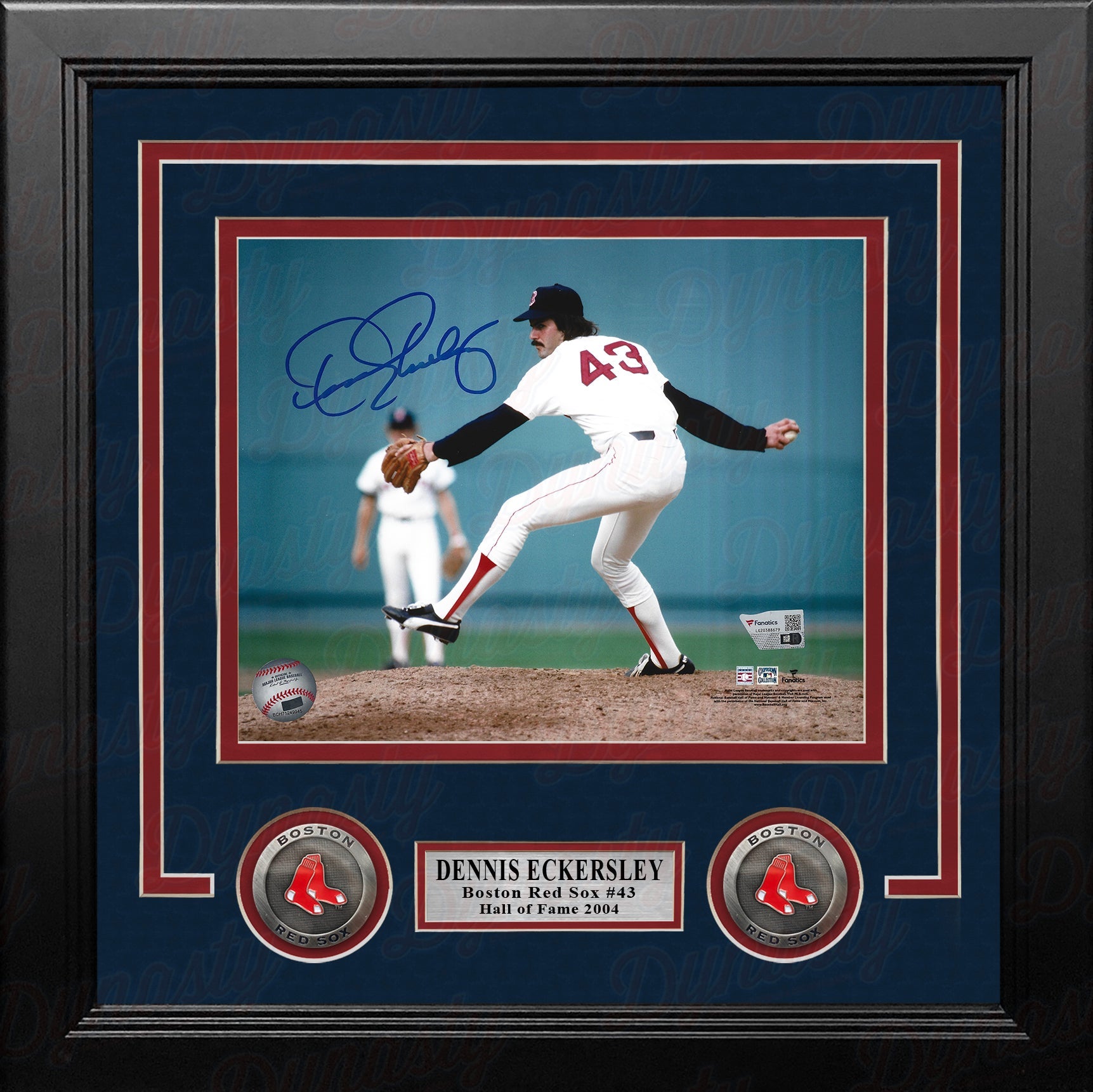 Dennis Eckersley in Action Boston Red Sox Autographed 8" x 10" Framed Baseball Photo - Sports Collectibles, Sports Memorabilia, Sports Fan Shop, Sports Gifts