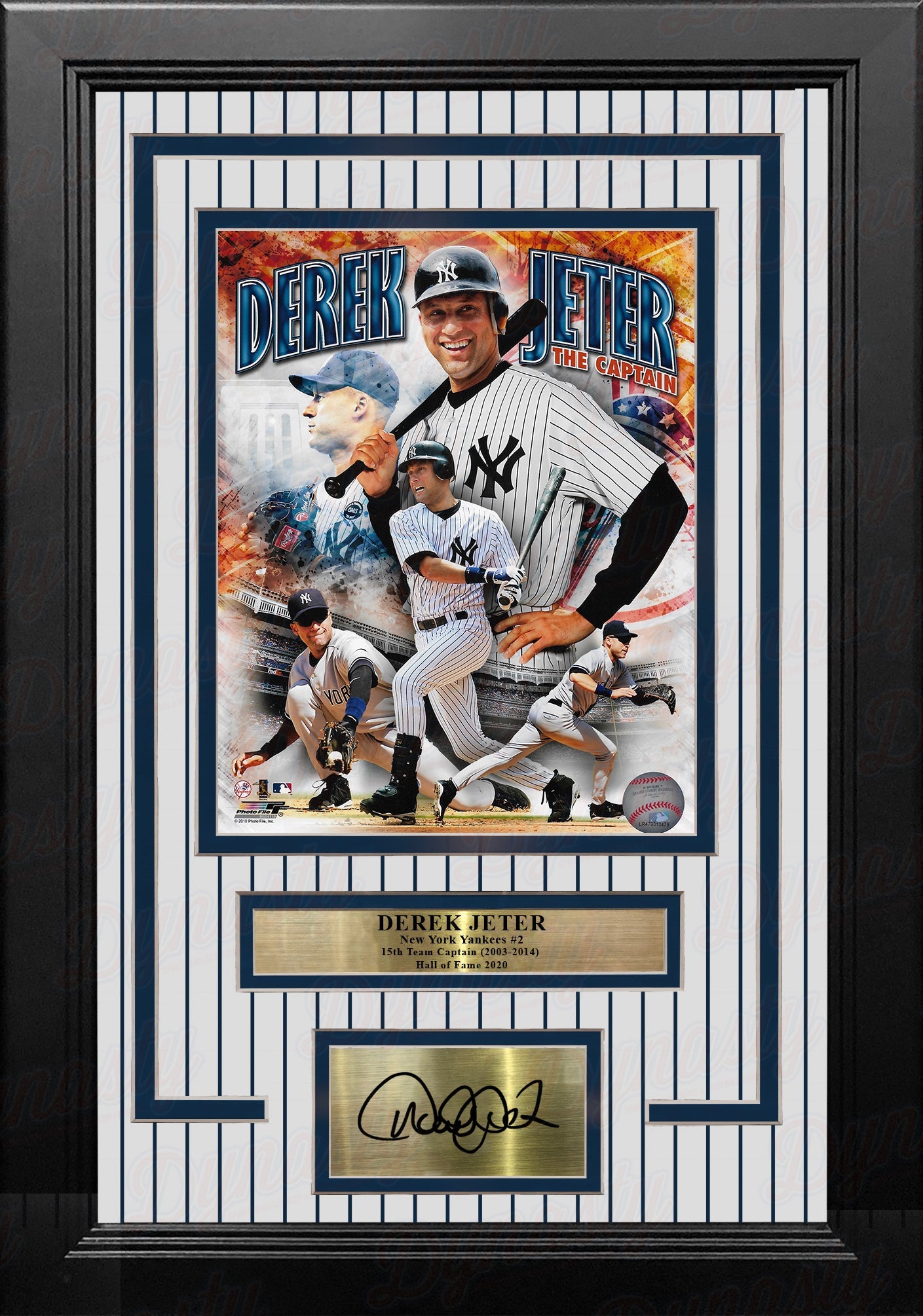 Derek Jeter Captain Collage New York Yankees 8" x 10" Framed Baseball Photo with Engraved Autograph - Sports Collectibles, Sports Memorabilia, Sports Fan Shop, Sports Gifts
