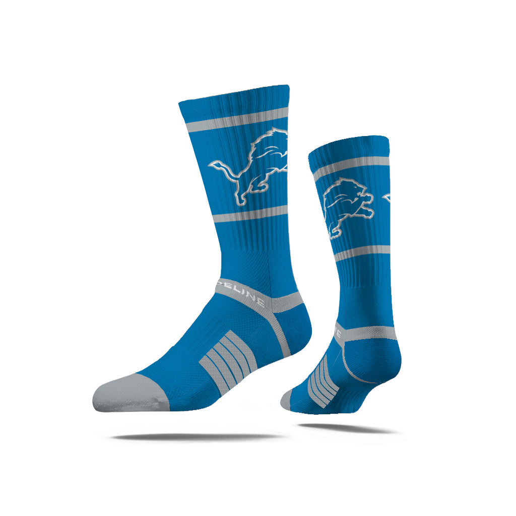 Detroit Lions Premium Knit Crew Primary Logo Team Color Socks - Sports Gifts, Sports Memorabilia, Sports Collectibles, Fan Shop