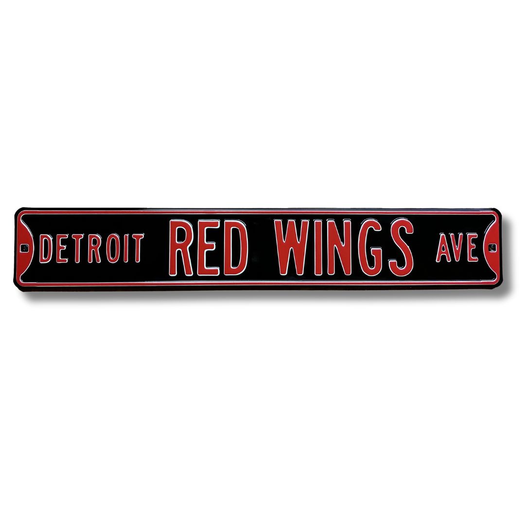 Detroit Red Wings - DETROIT RED WINGS AVE - Embossed Steel Street Sign