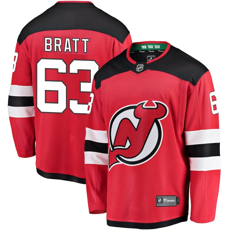 Jesper Bratt New Jersey Devils Home Breakaway Player Jersey - Red - Sports Collectibles, Sports Memorabilia, Sports Fan Shop, Sports Gifts