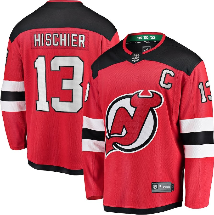 Nico Hischier New Jersey Devils Home Premier Breakaway Player Jersey - Red - Sports Collectibles, Sports Memorabilia, Sports Fan Shop, Sports Gifts