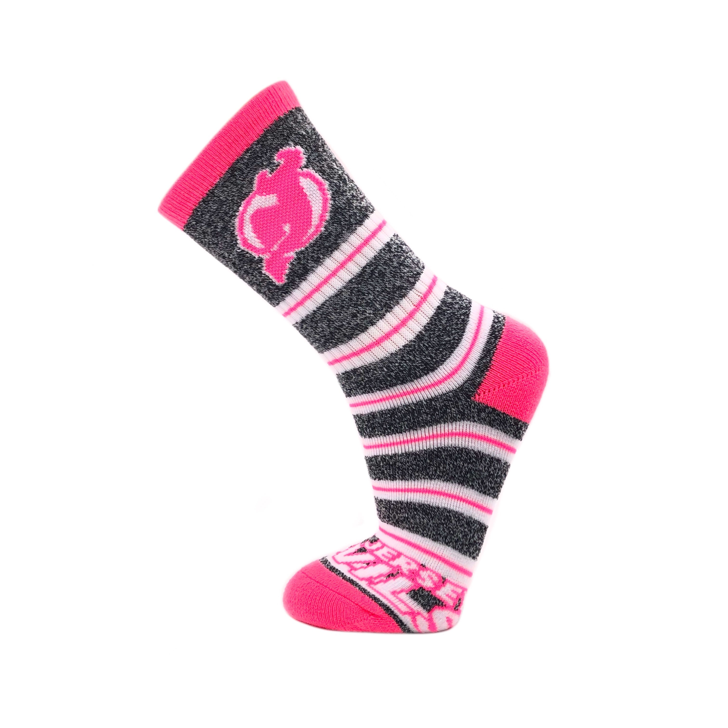 New Jersey Devils Melange Stripe Pink Socks - Sports Collectibles, Sports Memorabilia, Sports Fan Shop, Sports Gifts