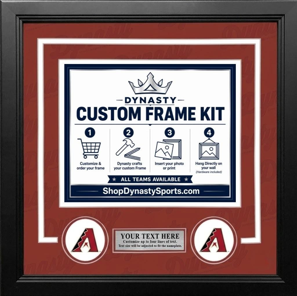 MLB Baseball Photo Picture Frame Kit - Arizona Diamondbacks (White Matting, Brick Red Trim)