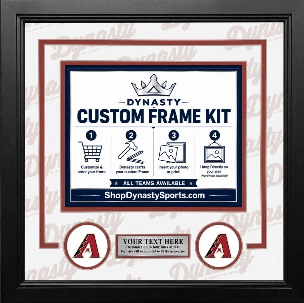 MLB Baseball Photo Picture Frame Kit - Arizona Diamondbacks (White Matting, Brick Red Trim)