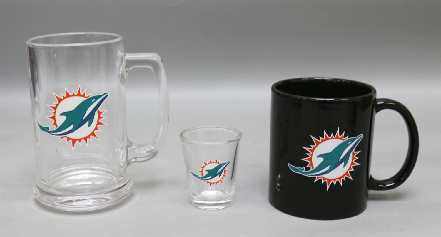 Miami Dolphins 3-Piece Glassware Gift Set - Sports Collectibles, Sports Memorabilia, Sports Fan Shop, Sports Gifts