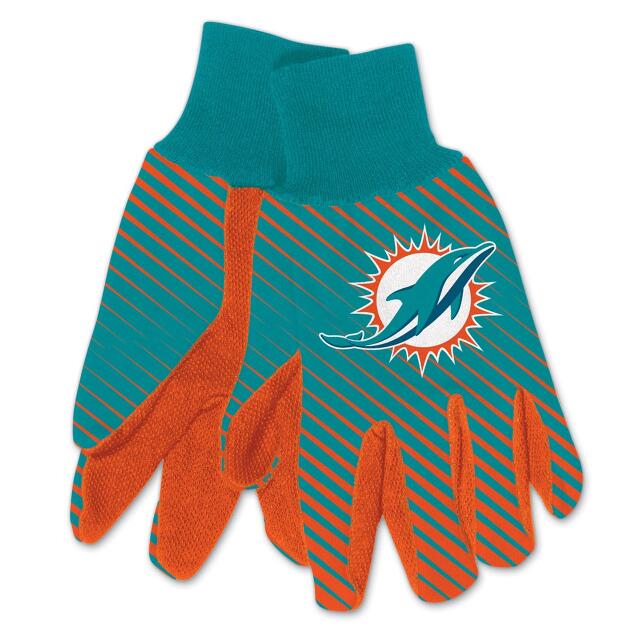 Miami Dolphins Adult Two-Tone Gloves - Sports Collectibles, Sports Memorabilia, Sports Fan Shop, Sports Gifts