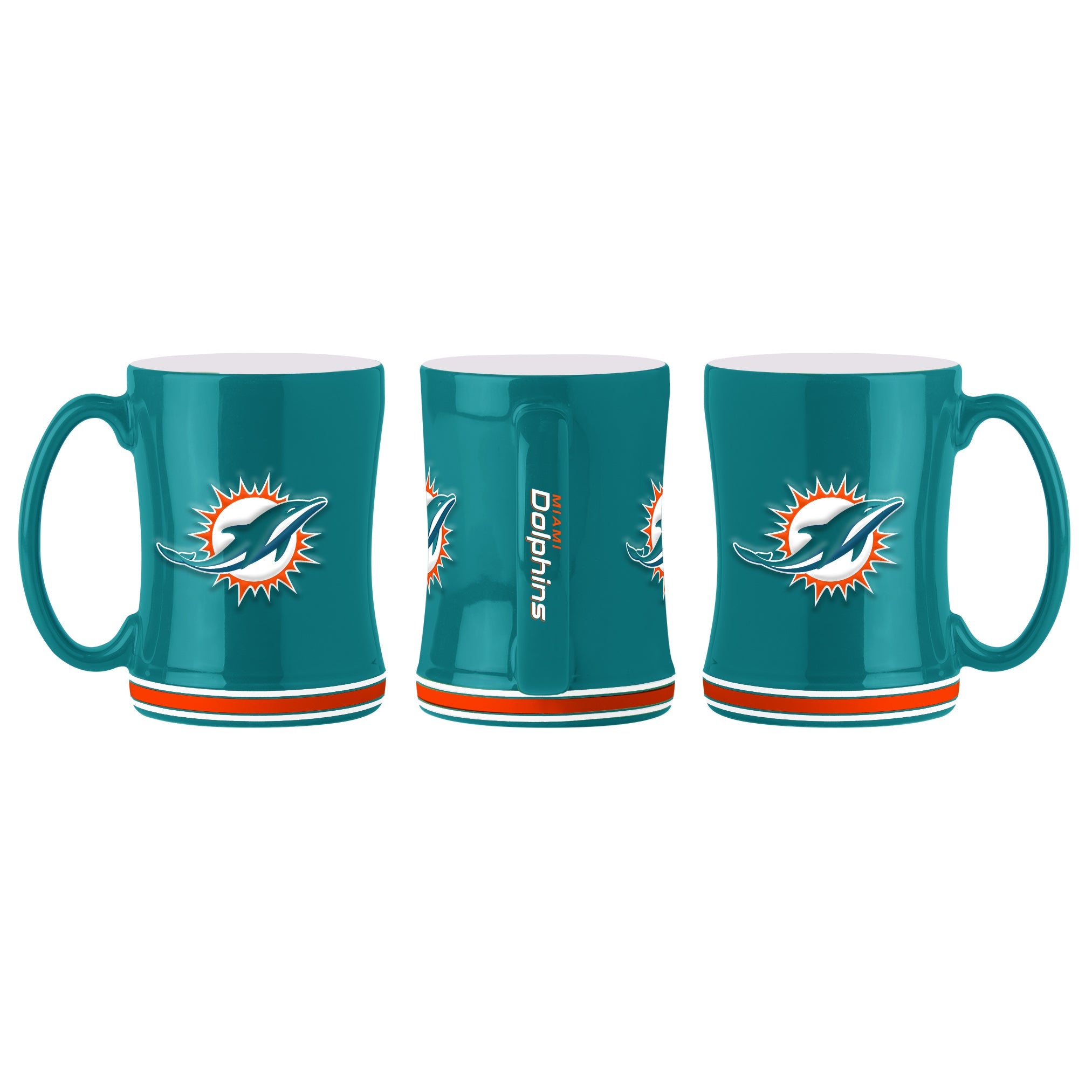 Miami Dolphins Logo Relief Coffee Mug - Green - Sports Collectibles, Sports Memorabilia, Sports Fan Shop, Sports Gifts
