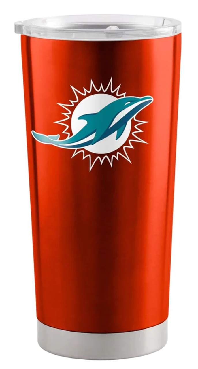 Miami Dolphins Travel Tumbler 20oz Stainless Steel - Sports Collectibles, Sports Memorabilia, Sports Fan Shop, Sports Gifts