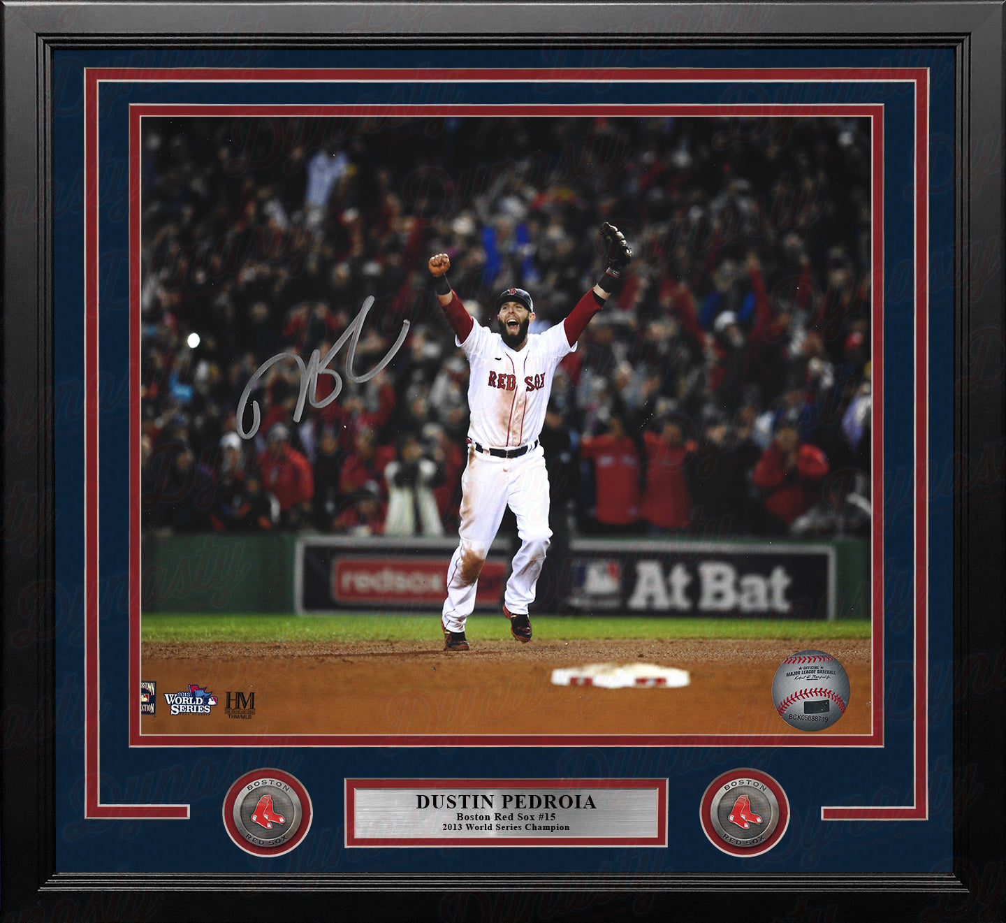 Dustin Pedroia 2013 World Series Celebration Boston Red Sox Autographed 11x14 Framed Baseball Photo - Sports Collectibles, Sports Memorabilia, Sports Fan Shop, Sports Gifts