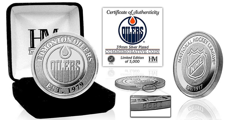 Edmonton Oilers Silver Mint Coin - Sports Collectibles, Sports Memorabilia, Sports Fan Shop, Sports Gifts