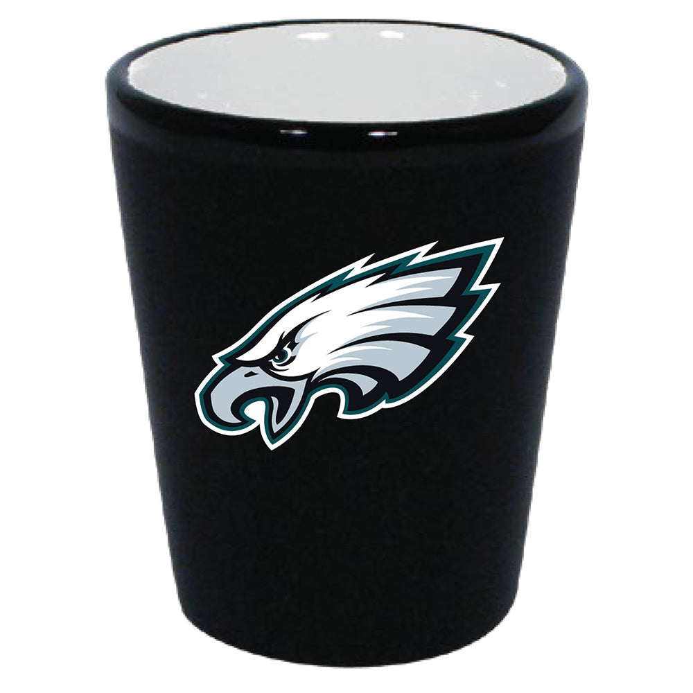 Philadelphia Eagles Matte Black/Inner Color Shot Glass - Sports Collectibles, Sports Memorabilia, Sports Fan Shop, Sports Gifts